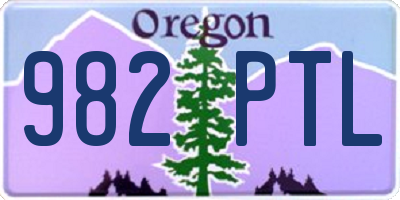 OR license plate 982PTL