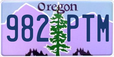 OR license plate 982PTM