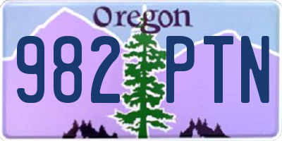 OR license plate 982PTN