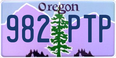 OR license plate 982PTP