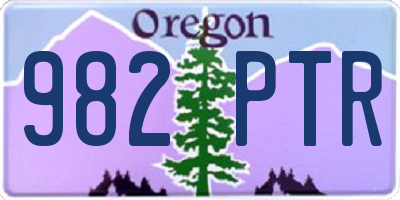 OR license plate 982PTR
