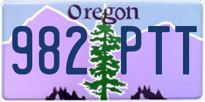 OR license plate 982PTT