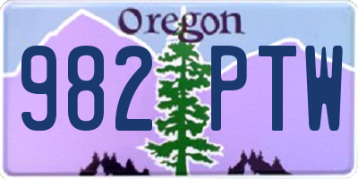 OR license plate 982PTW