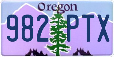 OR license plate 982PTX