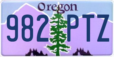 OR license plate 982PTZ