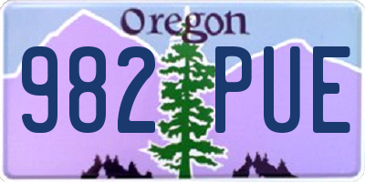 OR license plate 982PUE