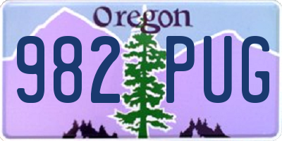 OR license plate 982PUG