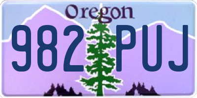 OR license plate 982PUJ