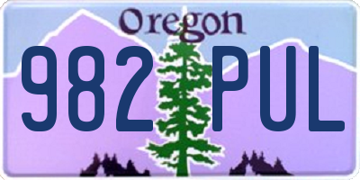 OR license plate 982PUL