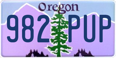 OR license plate 982PUP