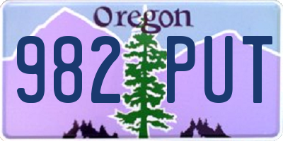 OR license plate 982PUT