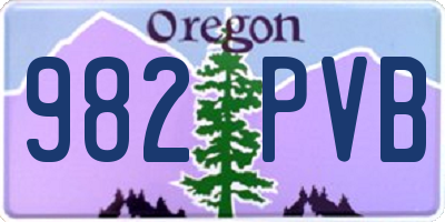 OR license plate 982PVB