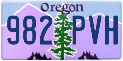 OR license plate 982PVH