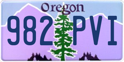 OR license plate 982PVI