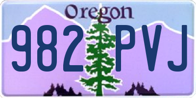 OR license plate 982PVJ