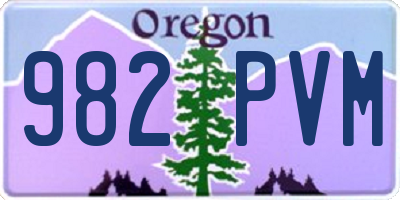 OR license plate 982PVM