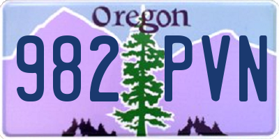 OR license plate 982PVN