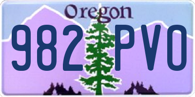 OR license plate 982PVO