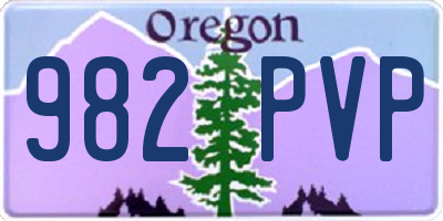 OR license plate 982PVP