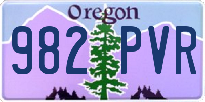 OR license plate 982PVR