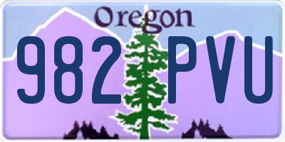 OR license plate 982PVU