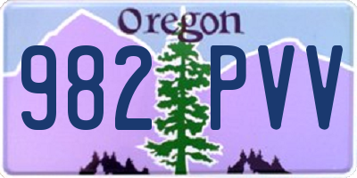 OR license plate 982PVV