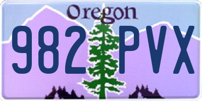 OR license plate 982PVX
