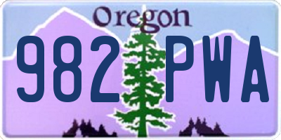 OR license plate 982PWA
