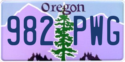 OR license plate 982PWG