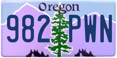 OR license plate 982PWN