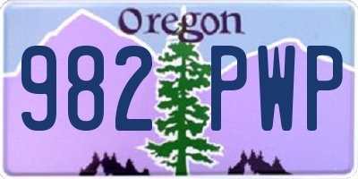 OR license plate 982PWP