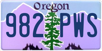 OR license plate 982PWS