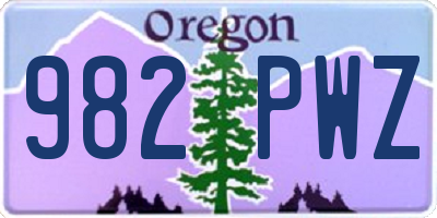 OR license plate 982PWZ