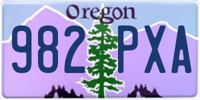 OR license plate 982PXA