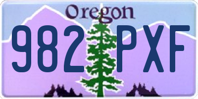 OR license plate 982PXF