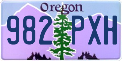 OR license plate 982PXH