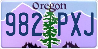 OR license plate 982PXJ