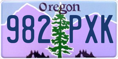 OR license plate 982PXK