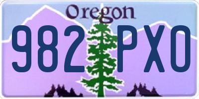 OR license plate 982PXO