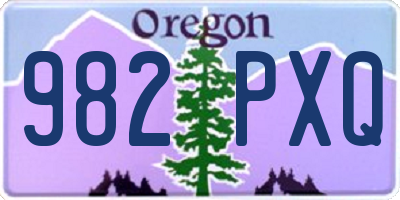 OR license plate 982PXQ