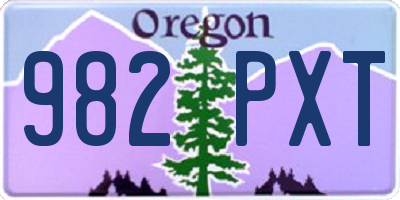 OR license plate 982PXT