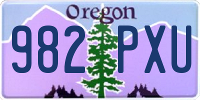 OR license plate 982PXU