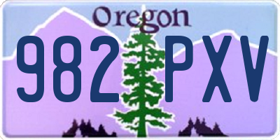 OR license plate 982PXV