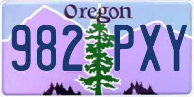 OR license plate 982PXY