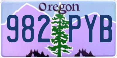 OR license plate 982PYB