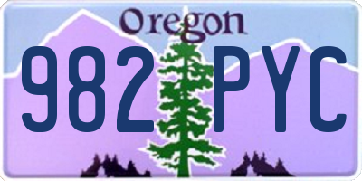 OR license plate 982PYC