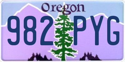 OR license plate 982PYG