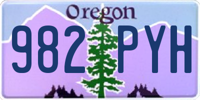 OR license plate 982PYH