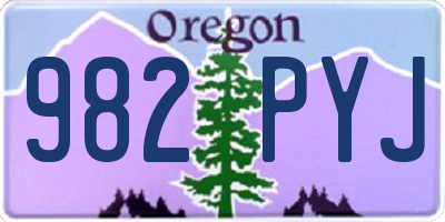 OR license plate 982PYJ
