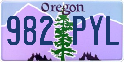 OR license plate 982PYL